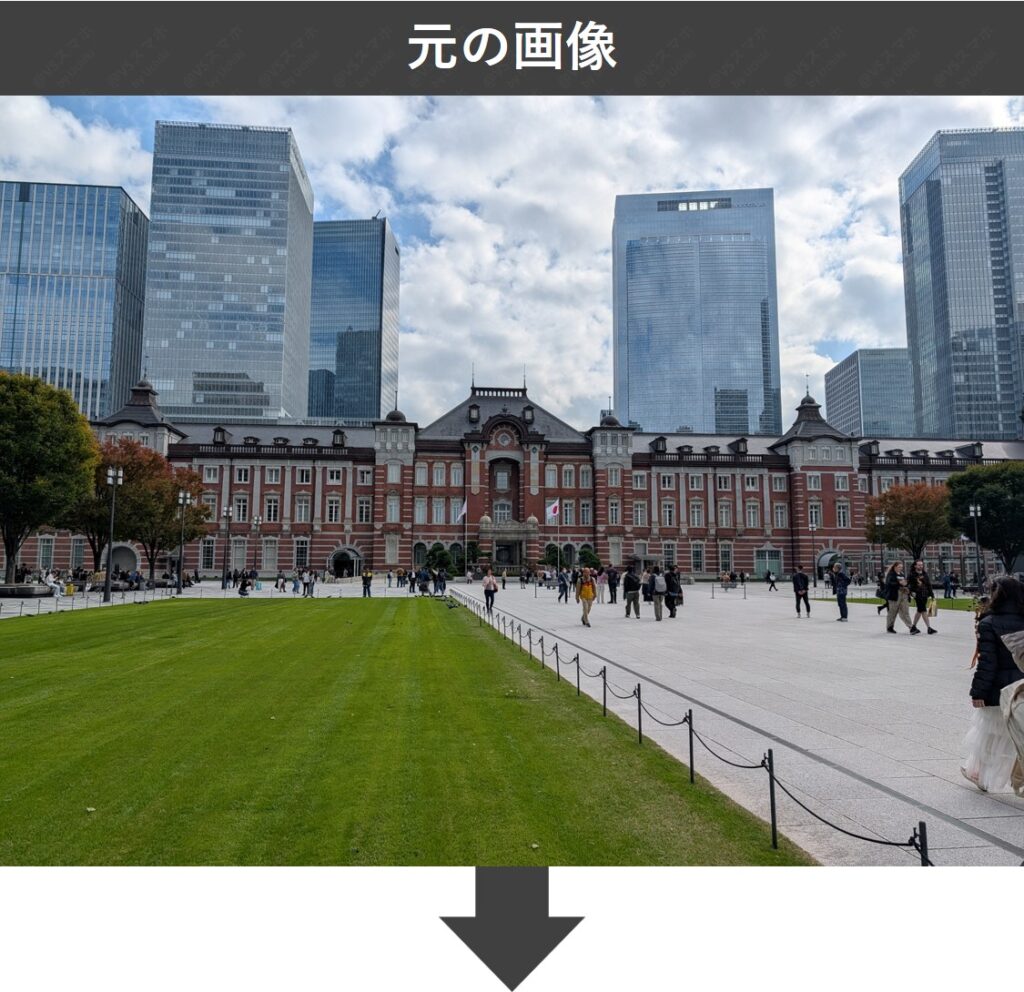 Xiaomi Pad 6S ProとPixel 10 ProのAI画像編集機能の消しゴムの実機検証前の写真。この写真から映り込んだ人を削除する